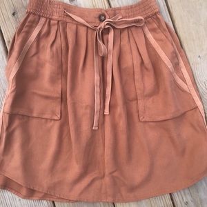 Anthropologie Maeve brown tan skirt size small but fits like a medium